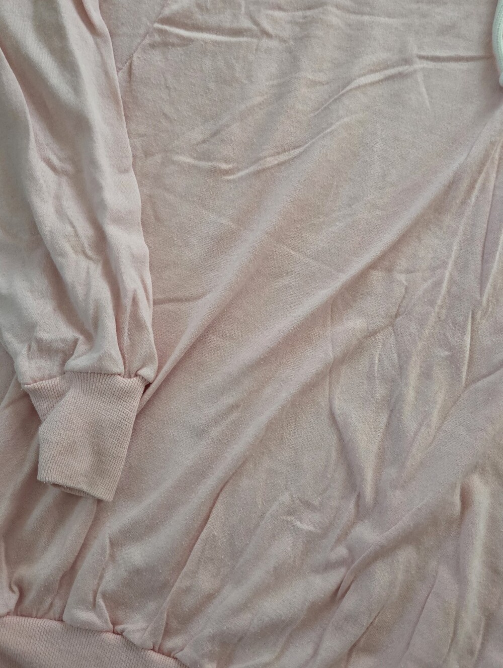 Vintage Light Pink Hooded Pullover Long Sleeve Sweatshirt Small Medium - Picture 4 of 9